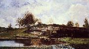 Charles-Francois Daubigny Sluice in the Optevoz Valley oil painting